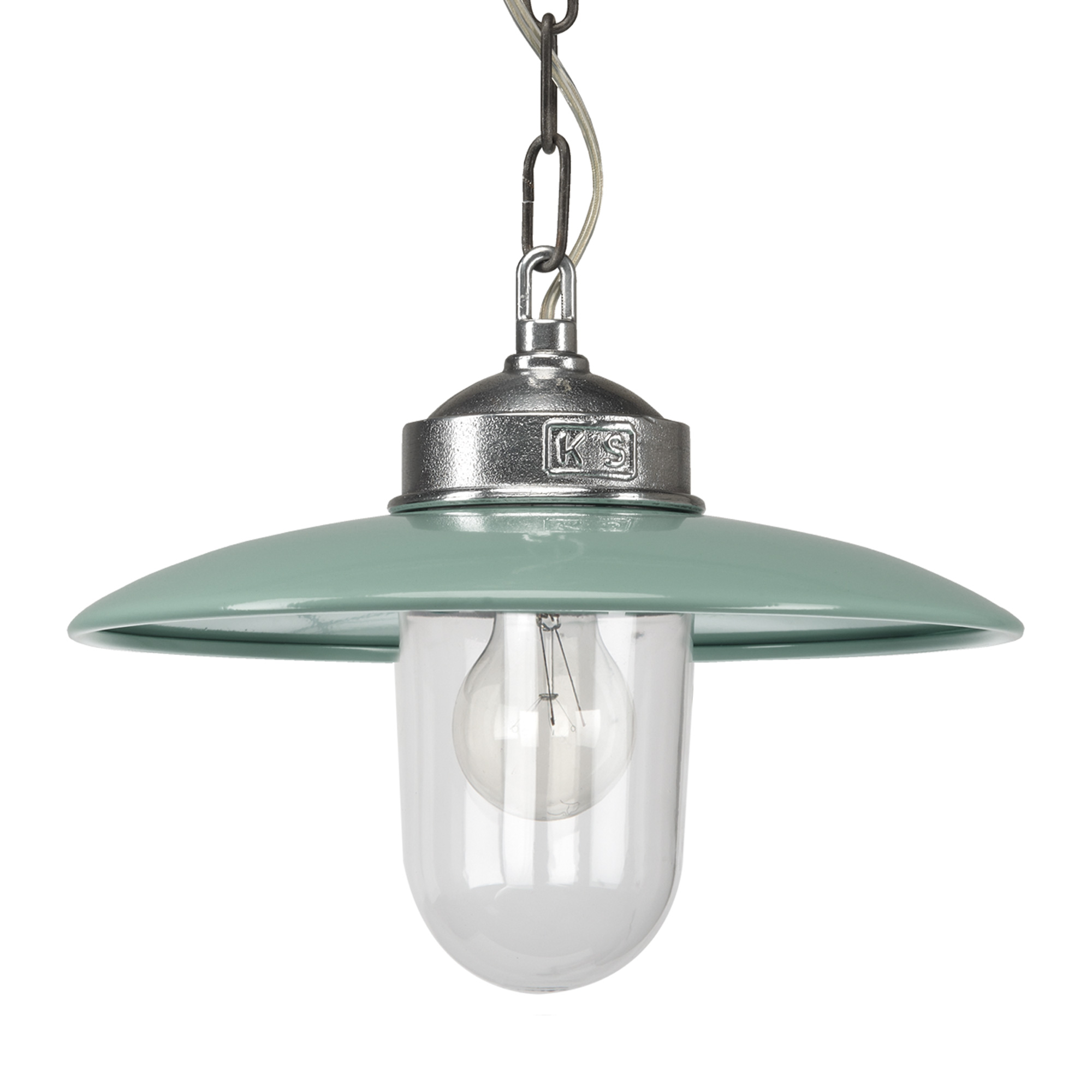 Kettinglamp Solingen Groen Glazen Stolp Verandalamp Hanglamp