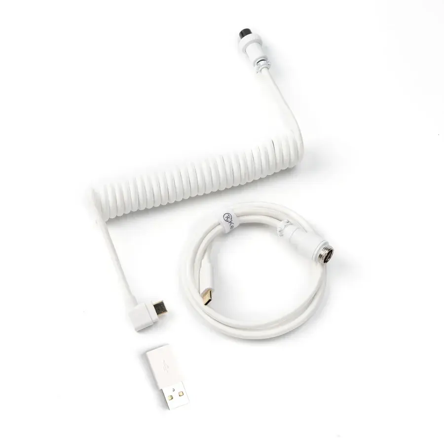Coiled Aviator kabel haaks wit