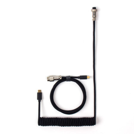Coiled Aviator kabel zwart