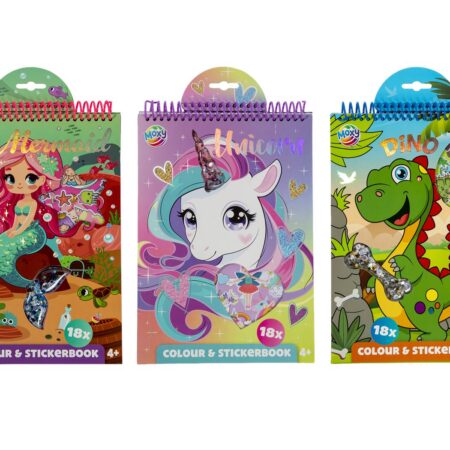 Kleur & Stickerboek 16 pagina's | Moxy