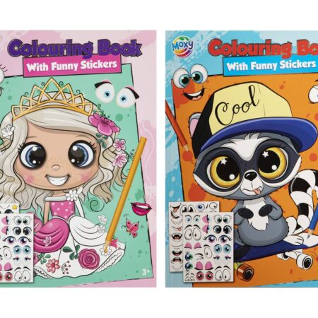 Kleurboek A4 2 stickervellen 2 assorti | Moxy