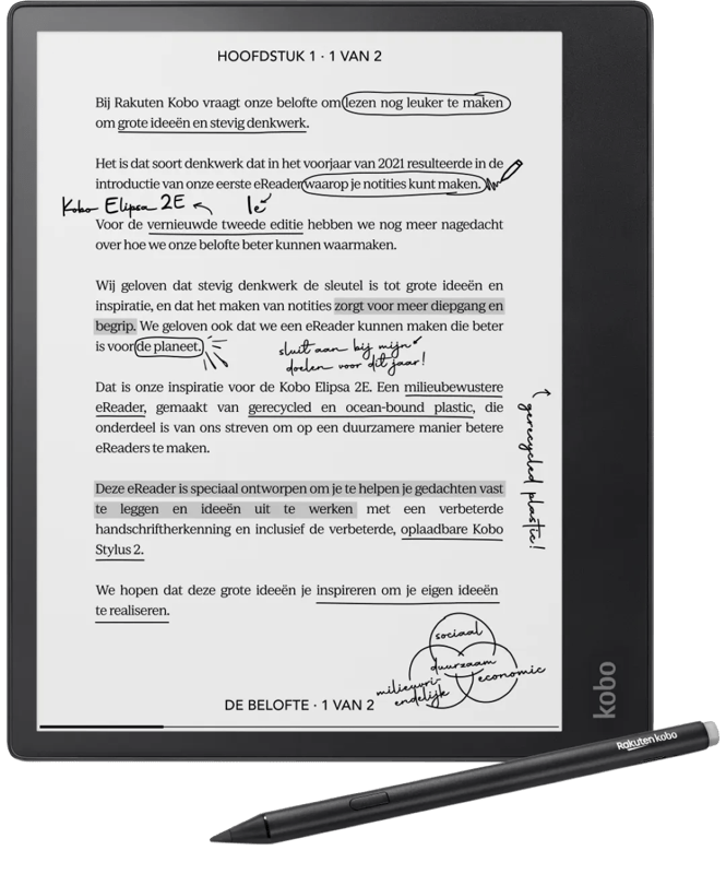 Kobo Elipsa 2E met Kobo Stylus 2