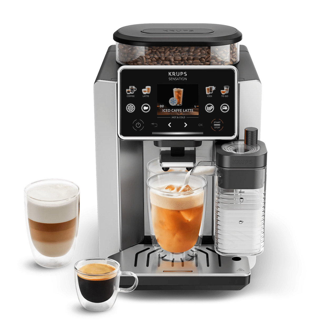 Krups EA918G Sensation Elite Aluminium Volautomaat Grijs | Krups