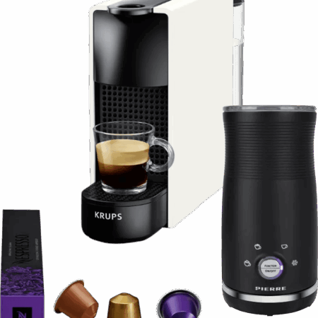 Krups Nespresso Essenza Mini XN1101 Wit + Pierre Melkopschuimer