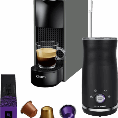 Krups Nespresso Essenza Mini XN110B Grijs + Pierre Melkopschuimer