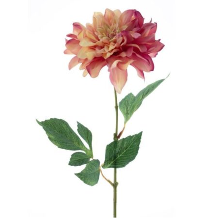 Kunst bloem Dahlia Farmer zalm/roze zijde 64cm