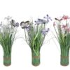 Kunst bloem Flower wit/roze/blauw a3 zijde 6