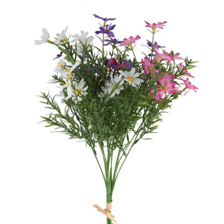Kunstbloem Chrysant wit/roze/paars