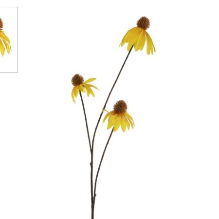 Kunstbloem Echinacea geel PE 82cm