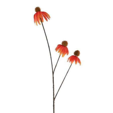 Kunstbloem Echinacea oranje/rood PE 82cm