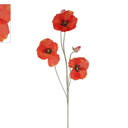 Kunstbloem Poppy rood 108cm