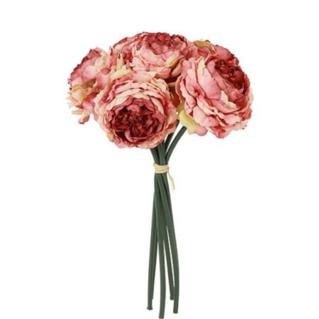 Kunstbloem Rosa rood zijde H27cm | Countryfield