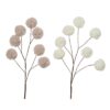 Kunsttak met 7 bollen bont L69cm | Decoris