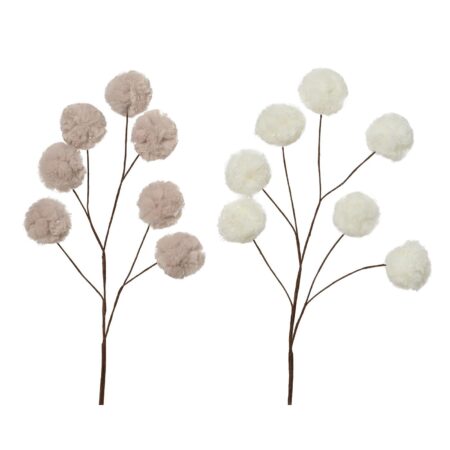 Kunsttak met 7 bollen bont L69cm | Decoris