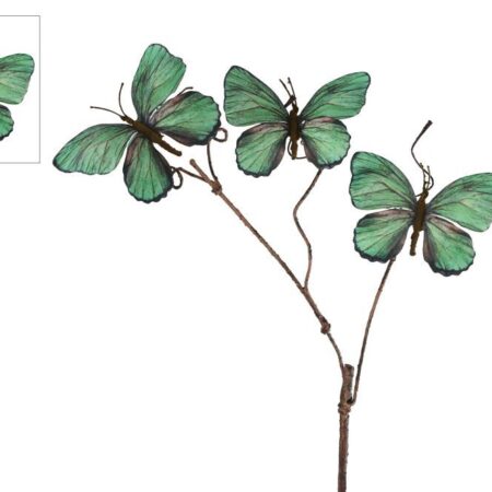 Kunstvlinder Butterfly 3x groen PE 94cm