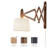 Sax 223-120S Wandlamp - Licht eiken met standaard kap - Wit