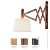 Sax 223-120S Wandlamp - Zwart eiken met standaard kap - Wit