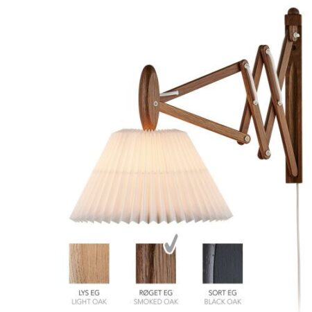 Sax 223-2/17 Wandlamp - Gerookt eiken met papieren kap - Wit