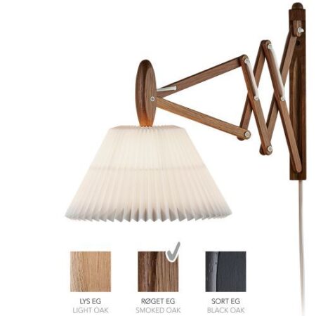 Sax 223-2/17 Wandlamp - Gerookt eiken met standaard kap - Wit