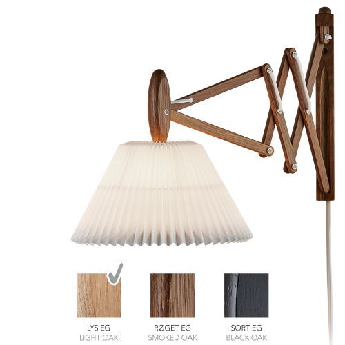Sax 223-2/17 Wandlamp - Licht eiken met standaard kap - Wit