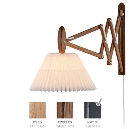 Sax 223-2/17 Wandlamp - Zwart eiken met papieren kap - Wit