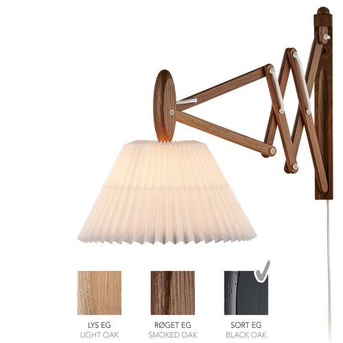 Sax 223-2/17 Wandlamp - Zwart eiken met papieren kap - Wit
