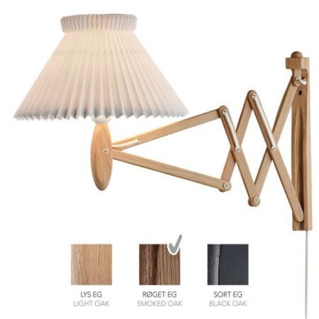 Sax 224-1/17 Wandlamp - Gerookt eiken met papieren kap - Wit