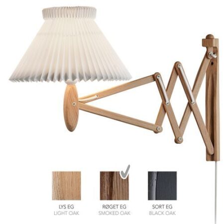 Sax 224-1/17 Wandlamp - Gerookt eiken met standaard kap - Wit