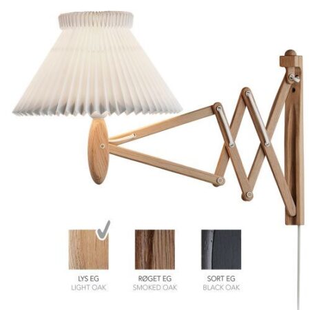 Sax 224-1/17 Wandlamp - Licht eiken met standaard kap - Wit