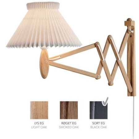Sax 224-1/17 Wandlamp - Zwart eiken met papieren kap - Wit