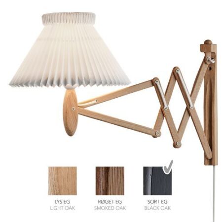 Sax 224-1/17 Wandlamp - Zwart eiken met standaard kap - Wit