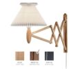 Sax 224-6/17 Wandlamp - Gerookt eiken met standaard kap - Wit