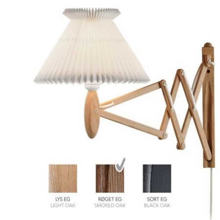 Sax 224-6/17 Wandlamp - Gerookt eiken met standaard kap - Wit