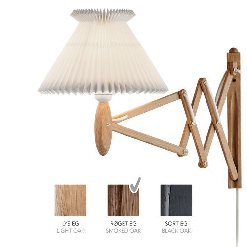 Sax 224-6/17 Wandlamp - Gerookt eiken met standaard kap - Wit