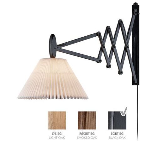 Sax 224-6/17 Wandlamp - Zwart eiken met papieren kap - Wit