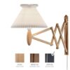 Sax 224-6/17 Wandlamp - Zwart eiken met standaard kap - Wit