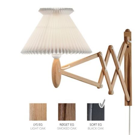 Sax 224-6/17 Wandlamp - Zwart eiken met standaard kap - Wit