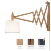 Sax 233-120S Wandlamp - Zwart eiken met papieren kap - Zijdenwit