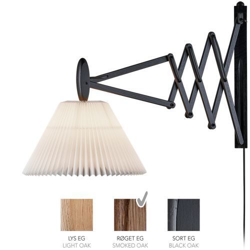 Sax 233-2/21 Wandlamp - Gerookt eiken met standaard kap - Wit