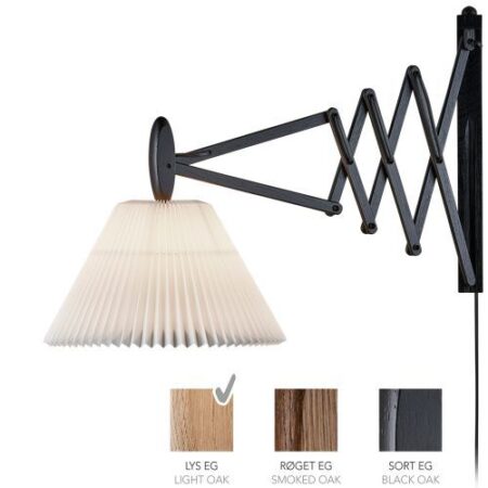 Sax 233-2/21 Wandlamp - Licht eiken met standaard kap - Wit