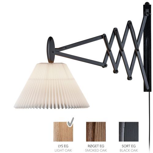 Sax 233-2/21 Wandlamp - Licht eiken met standaard kap - Wit