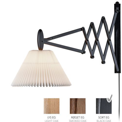 Sax 233-2/21 Wandlamp - Zwart eiken met standaard kap - Wit