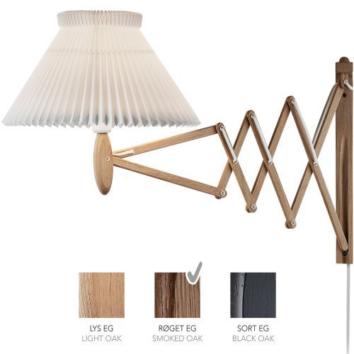 Sax 234-1/21 Wandlamp - Gerookt eiken met standaard kap - Wit