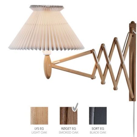 Sax 234-6/21 Wandlamp - Gerookt eiken met papieren kap - Wit