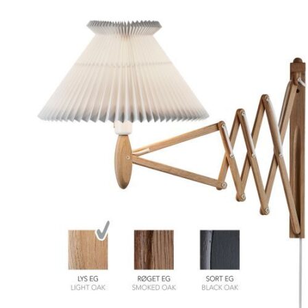 Sax 234-6/21 Wandlamp - Licht eiken met standaard kap - Wit