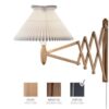 Sax 234-6/21 Wandlamp - Zwart eiken met standaard kap - Wit
