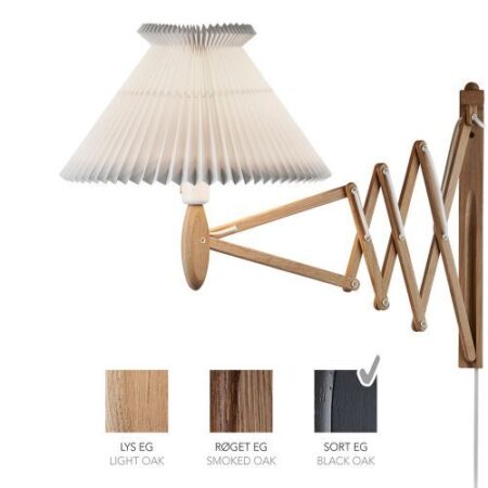 Sax 234-6/21 Wandlamp - Zwart eiken met standaard kap - Wit