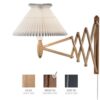 Sax 234-6/27 Wandlamp - Gerookt eiken met standaard kap - Wit