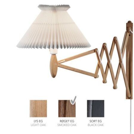 Sax 234-6/27 Wandlamp - Gerookt eiken met standaard kap - Wit