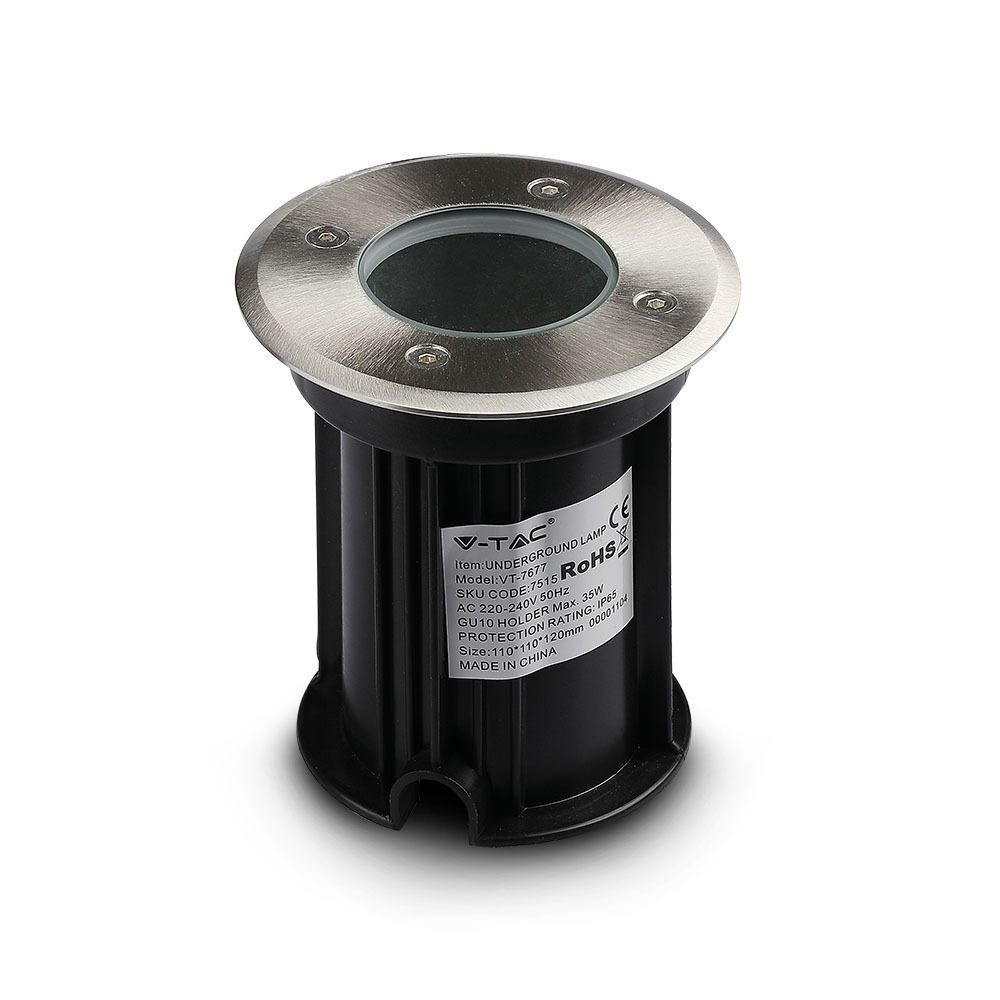 LED Grondspot rond buiten - Dimbaar - GU10 - 6500K daglicht wit - 4 Watt 345 Lumen - Tuinspot - Oprit - RVS - IP64 Waterdicht | HOFTRONIC